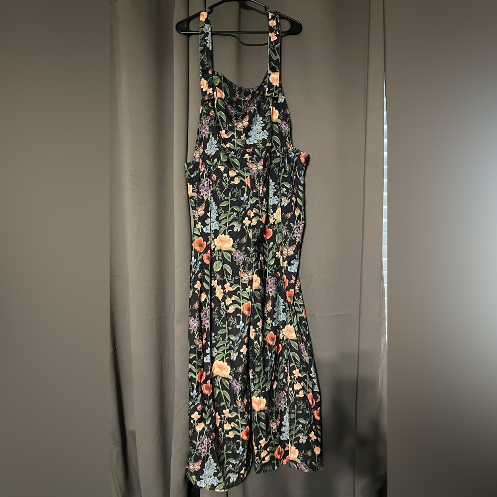 Cider Floral Patterned Overalls